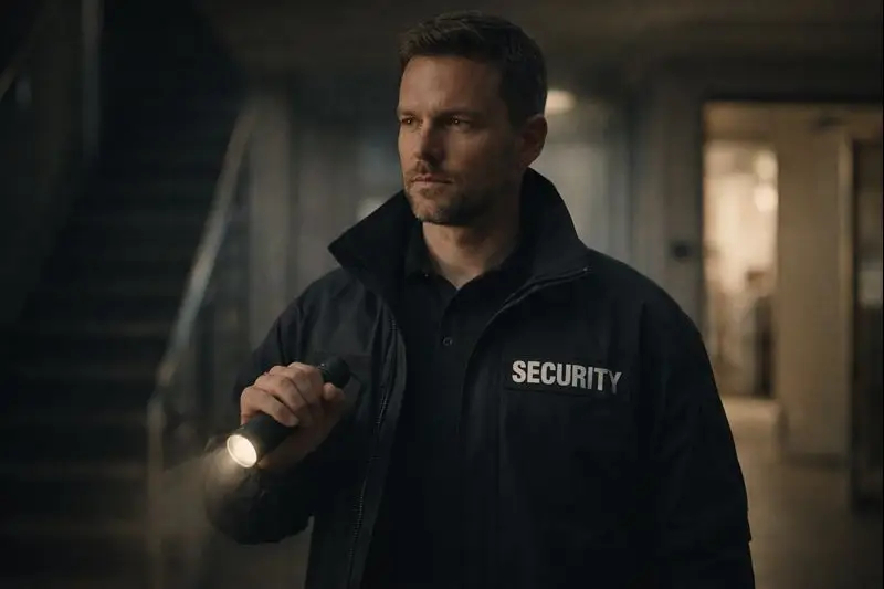 stichschutzweste security - security Mitarbeiter mit Taschenlampe